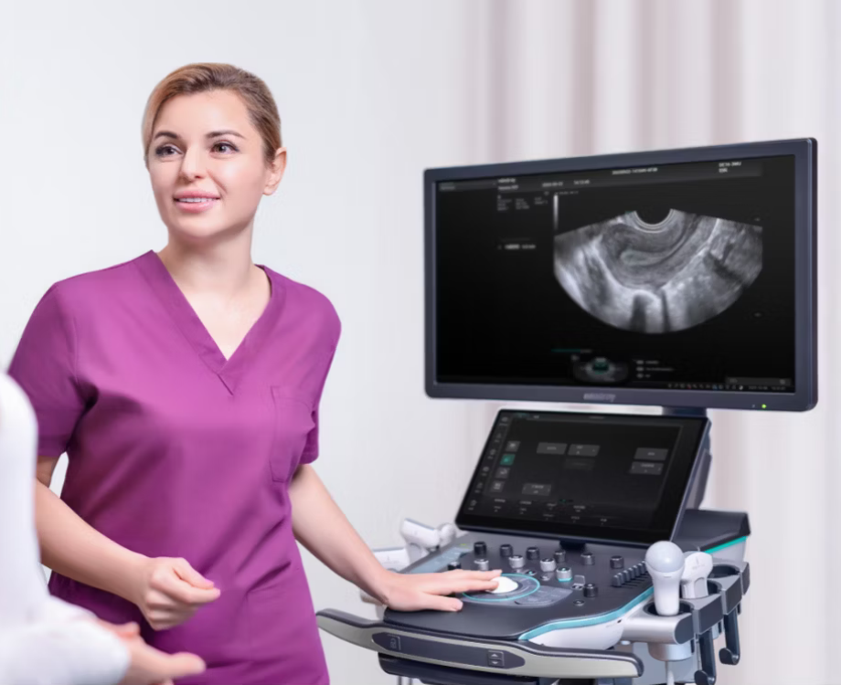 Mindray Resona A20 premium diagnostic ultrasound machine in a clinical setting